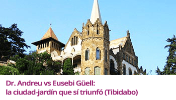 Exterior fachada edificio estilo modernista situado en la zona del Tibidabo (Barcelona)